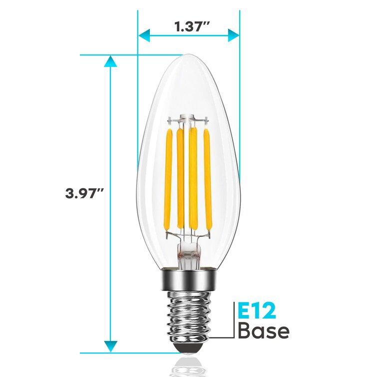 Luxrite 7 Watt 100 Watt Equivalent B11 LED Dimmable Candle